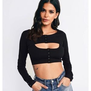 For love and lemons Avril snap layered top